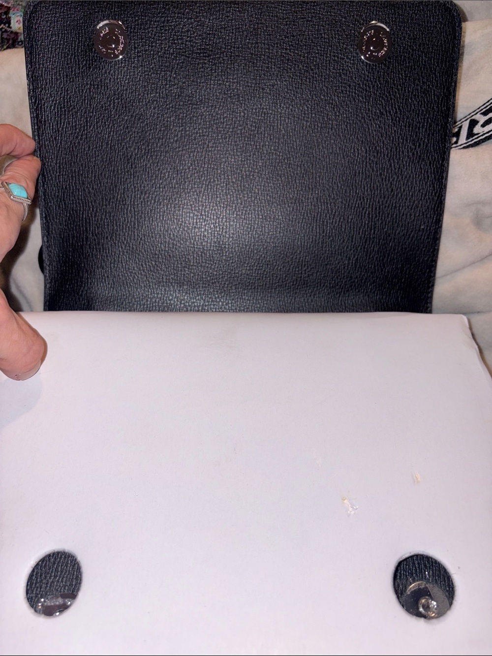 Karl Lagerfeld Black Satchel with Pastel Studs - Picture 4 of 8